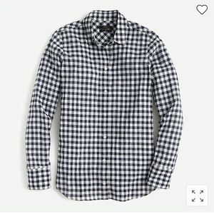 J. Crew Black and White Gingham Button-Down Shirt